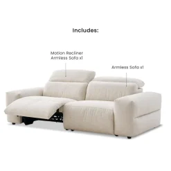 Best Jaron Performance Fabric Recliner Sofa 3 Seater Sofas