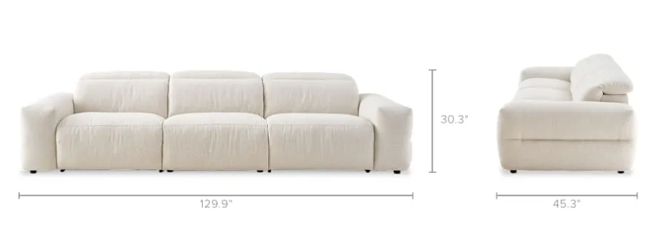 Sale Jaron Performance Fabric Recliner Extended Sofa 3 Seater Sofas