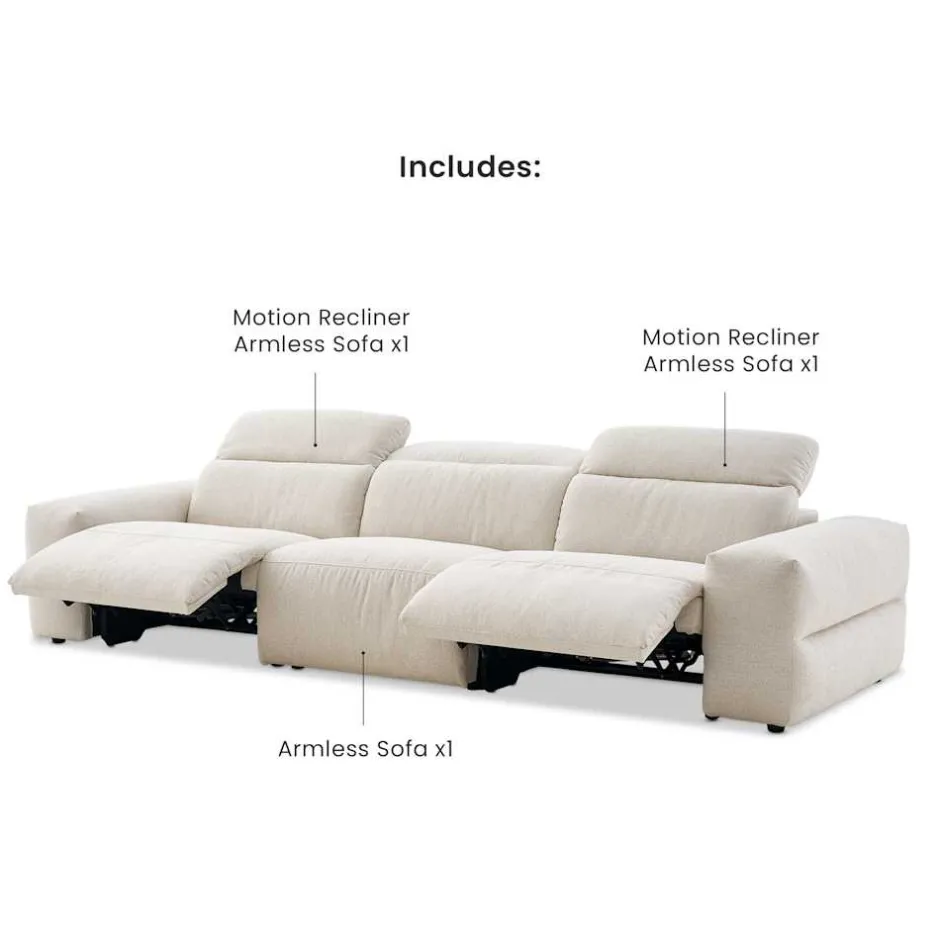 Sale Jaron Performance Fabric Recliner Extended Sofa 3 Seater Sofas