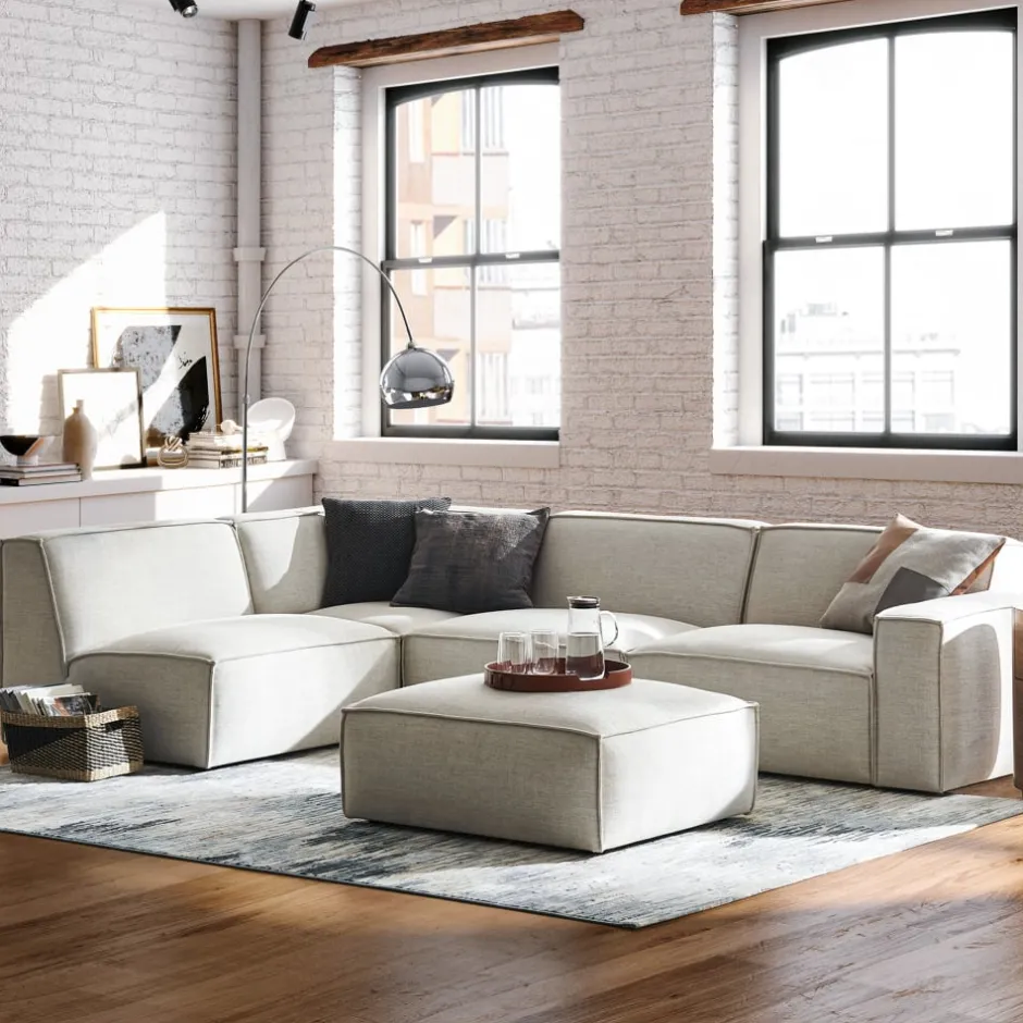 Outlet Jonathan Chaise Sectional Sofa with Ottoman Living Room Sets|Living Room Sets