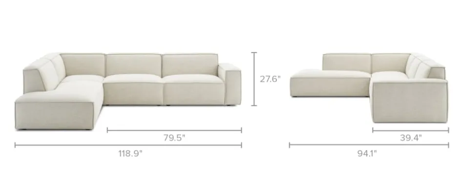Fashion Jonathan Extended Side Chaise Sectional Sofa Sectional Sofas