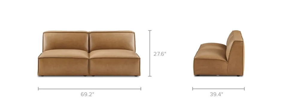Sale Jonathan Leather Armless 3 Seater Sofa Small Living Room Furniture|Leather Sofas