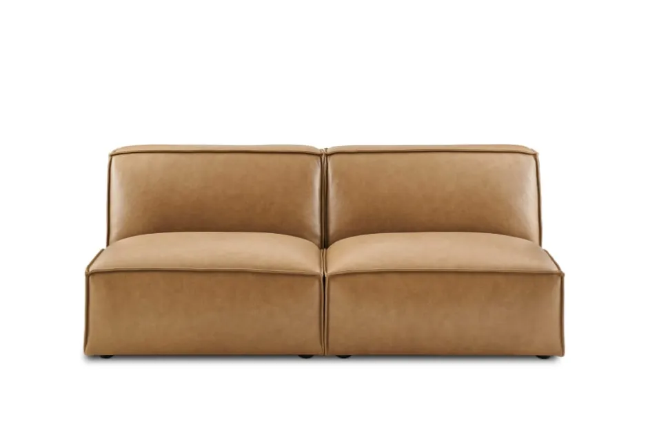 Sale Jonathan Leather Armless 3 Seater Sofa Small Living Room Furniture|Leather Sofas