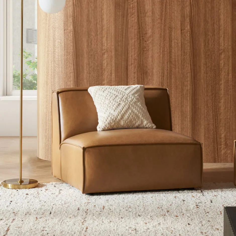 Best Jonathan Leather Armless Sofa Armchairs And Accent Chairs|Leather Sofas