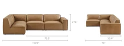 Discount Jonathan Leather Chaise Sectional Sofa Leather Sofas|Sectional Sofas