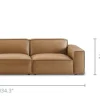 Outlet Jonathan Leather Extended Side Chaise Sofa Leather Sofas|3 Seater Sofas
