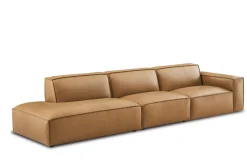 Outlet Jonathan Leather Extended Side Chaise Sofa Leather Sofas|3 Seater Sofas