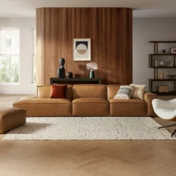 Outlet Jonathan Leather Extended Side Chaise Sofa Leather Sofas|3 Seater Sofas