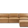 Fashion Jonathan Leather Extended Sofa with Ottoman Living Room Sets|Living Room Sets