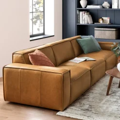Best Jonathan Leather Extended Sofa Leather Sofas|3 Seater Sofas