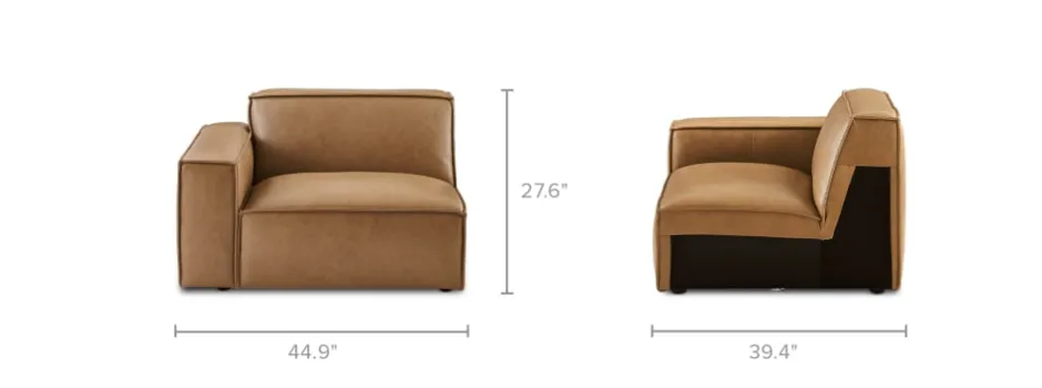 Discount Jonathan Leather Left Arm Sofa Armchairs And Accent Chairs|Leather Sofas
