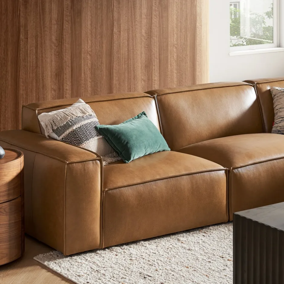 Discount Jonathan Leather Left Arm Sofa Armchairs And Accent Chairs|Leather Sofas