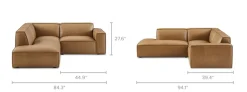 Best Jonathan Leather Side Chaise Sectional Leather Sofas|Sectional Sofas