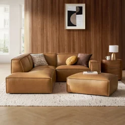 Hot Jonathan Leather Side Chaise Sectional with Ottoman Living Room Sets|Living Room Sets