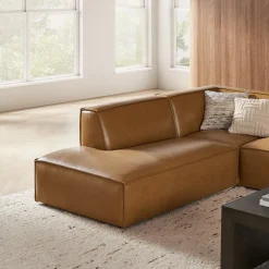 Hot Jonathan Leather Side Chaise Sectional with Ottoman Living Room Sets|Living Room Sets
