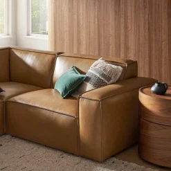Fashion Jonathan Leather Side Chaise Sofa Leather Sofas|3 Seater Sofas