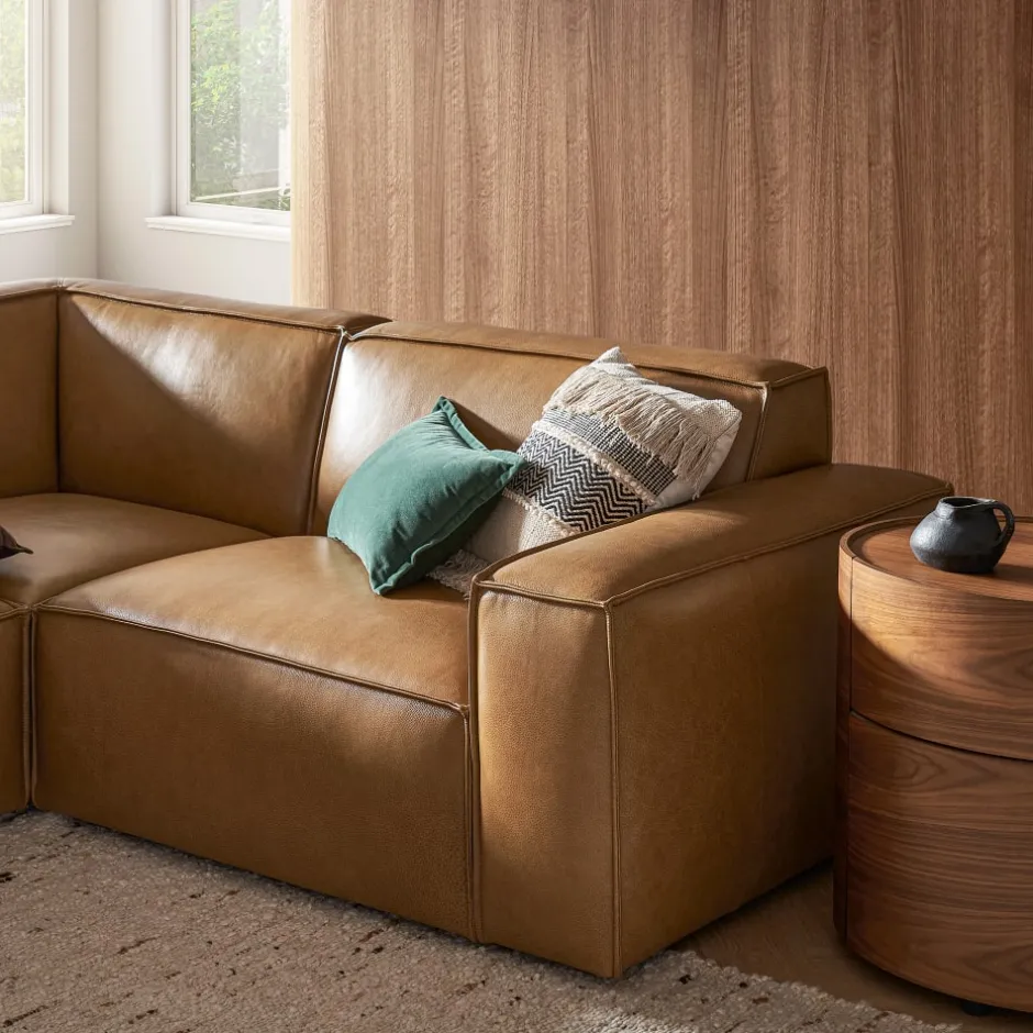 Fashion Jonathan Leather Side Chaise Sofa Leather Sofas|3 Seater Sofas