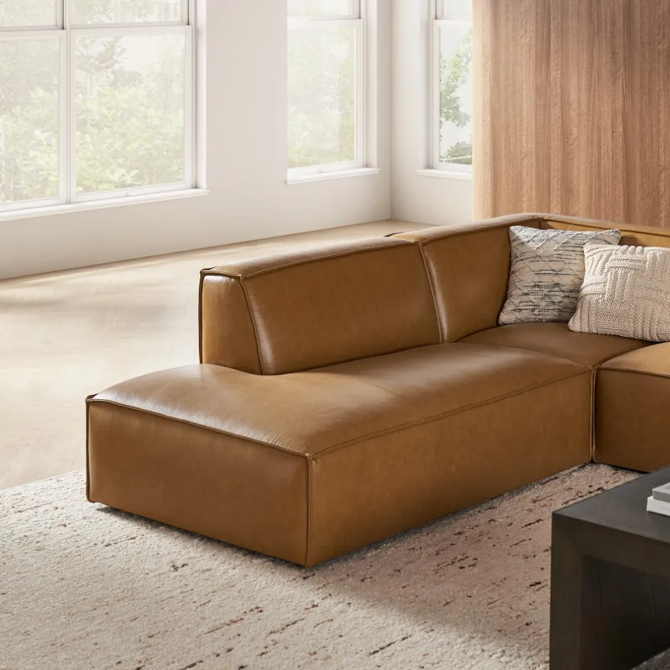 Fashion Jonathan Leather Side Chaise Sofa Leather Sofas|3 Seater Sofas