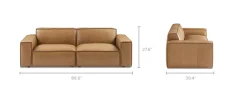 Fashion Jonathan Leather Sofa Small Living Room Furniture|Leather Sofas