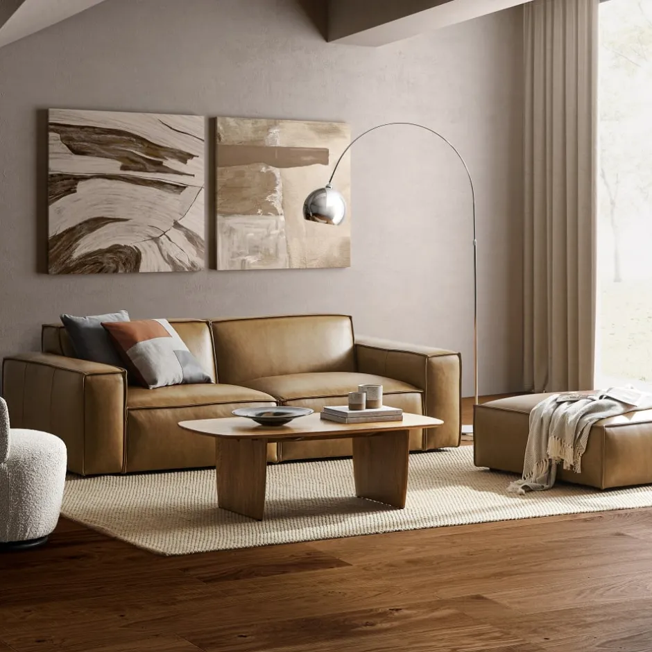 Hot Jonathan Leather Sofa with Ottoman Living Room Sets|Living Room Sets