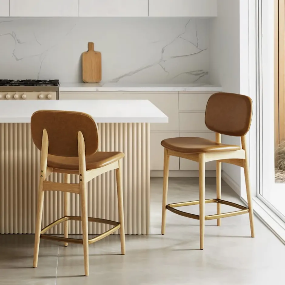 Sale Kelsey Leather Counter Stool Stools & Bar Stools