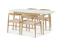 Clearance Kelsey Marble Dining Table with Austen Chair Set Dining Room Furniture Sets|Dining Room Sets