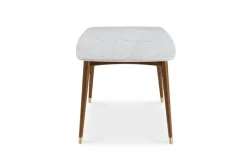 New Kelsey Marble Dining Table with 4 Chairs, Walnut Stain Small Dining Room Furniture|Dining Room Furniture Sets