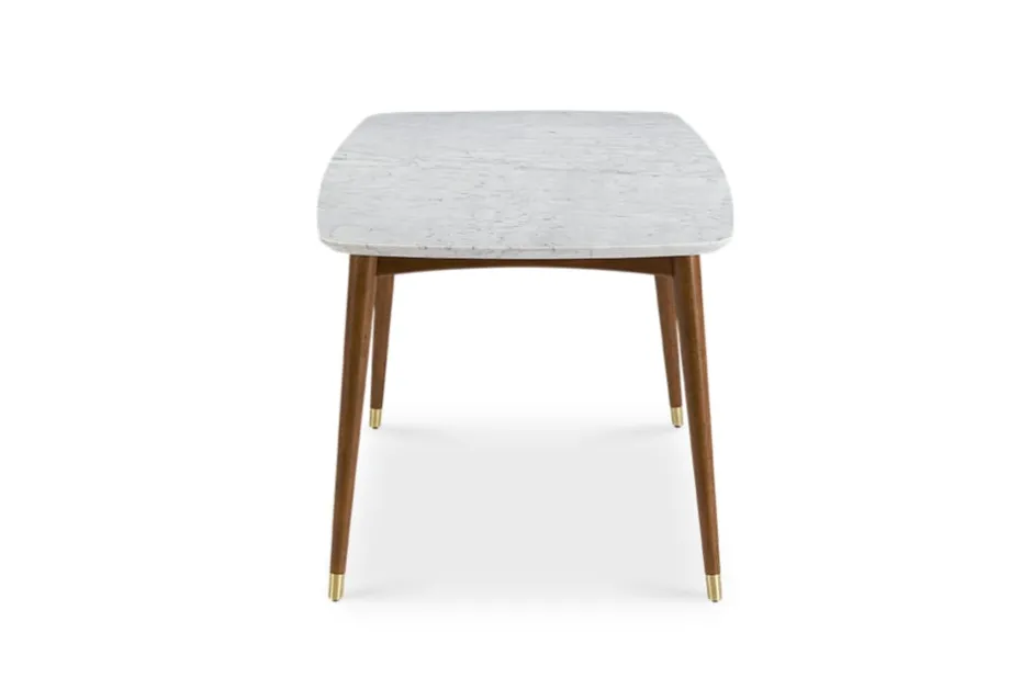 New Kelsey Marble Dining Table with 4 Chairs, Walnut Stain Small Dining Room Furniture|Dining Room Furniture Sets