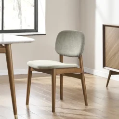 New Kelsey Marble Dining Table with 4 Chairs, Walnut Stain Small Dining Room Furniture|Dining Room Furniture Sets