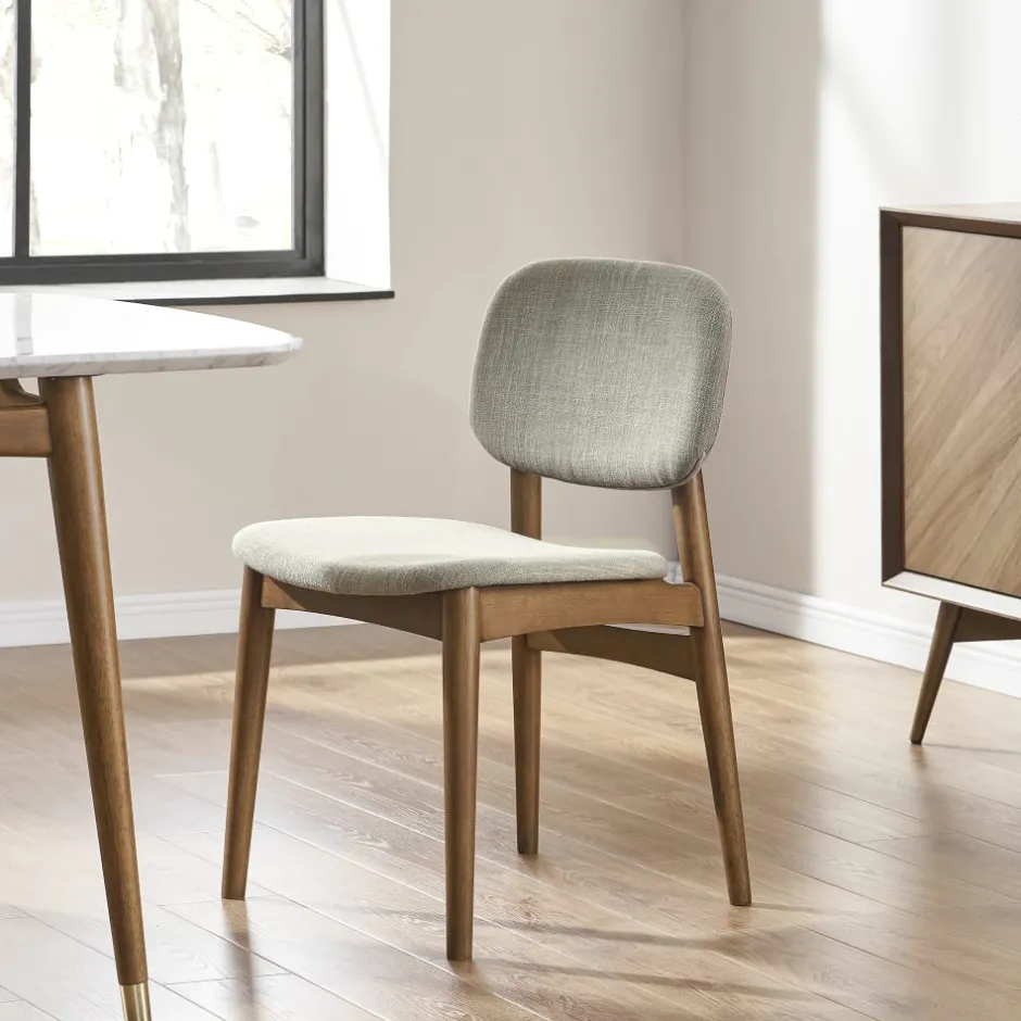 New Kelsey Marble Dining Table with 4 Chairs, Walnut Stain Small Dining Room Furniture|Dining Room Furniture Sets