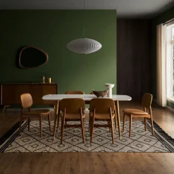 Fashion Kelsey Marble Dining Table, Walnut Stain Small Dining Room Furniture|Dining Tables