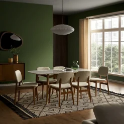 Fashion Kelsey Marble Dining Table, Walnut Stain Small Dining Room Furniture|Dining Tables