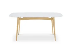 Fashion Kelsey Marble Dining Table with 4 Chairs, White Wash Small Dining Room Furniture|Dining Room Furniture Sets
