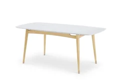 Fashion Kelsey Marble Dining Table with 4 Chairs, White Wash Small Dining Room Furniture|Dining Room Furniture Sets