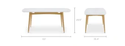 Clearance Kelsey Marble Dining Table, White Wash Small Dining Room Furniture|Dining Tables