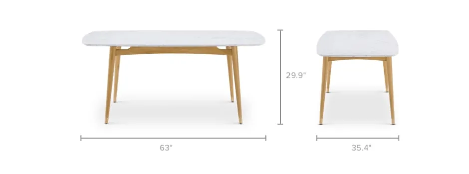 Clearance Kelsey Marble Dining Table, White Wash Small Dining Room Furniture|Dining Tables