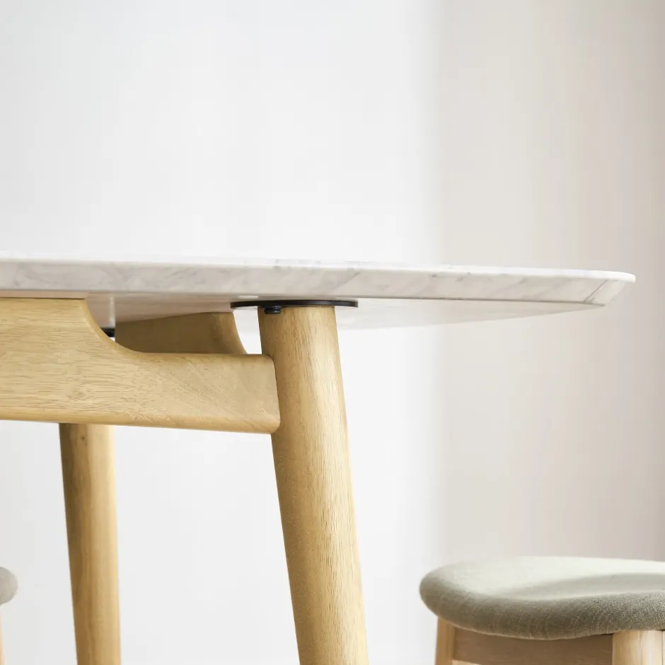 Clearance Kelsey Marble Dining Table, White Wash Small Dining Room Furniture|Dining Tables