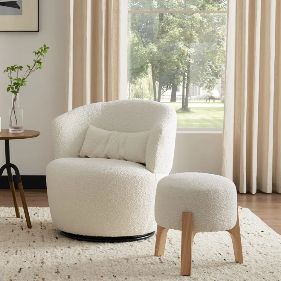 Best Kit Bouclé Stool Footstools, Ottomans & Poufs