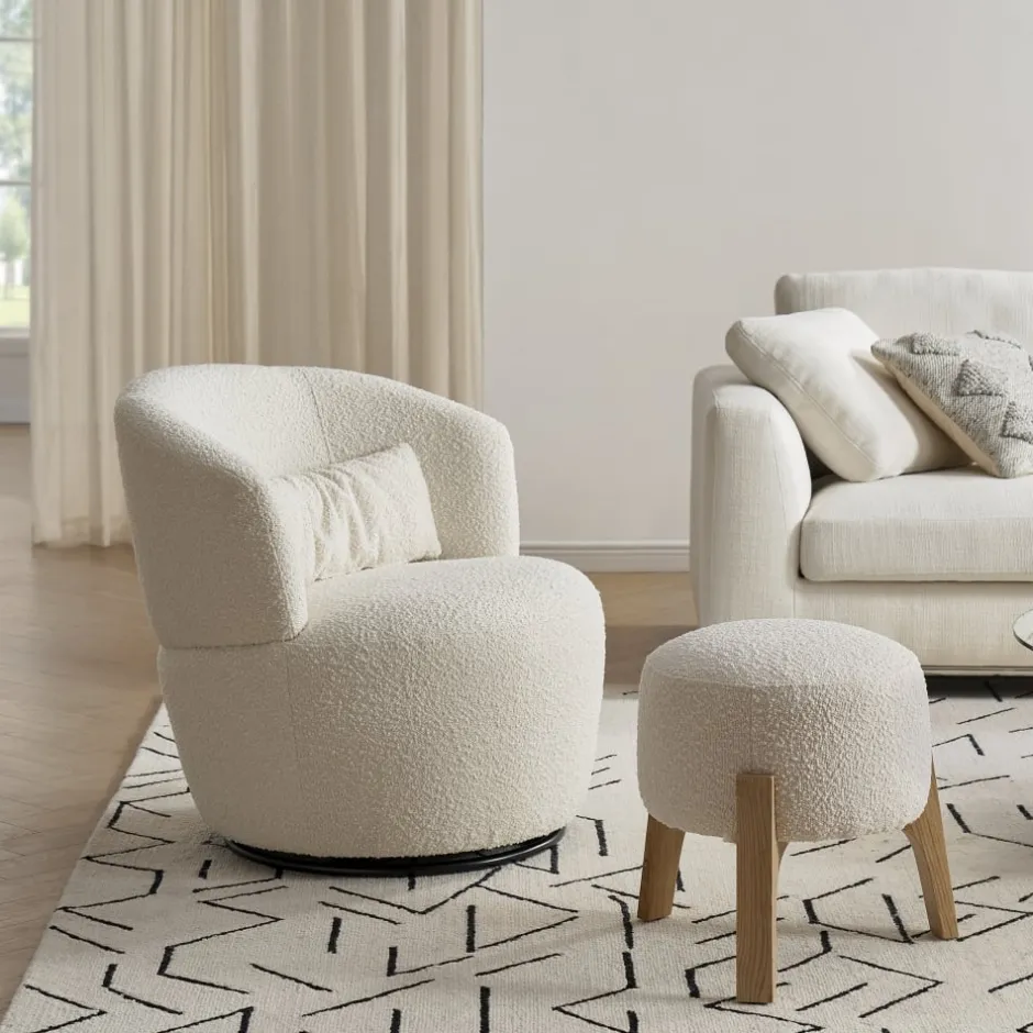 Best Kit Bouclé Stool Footstools, Ottomans & Poufs