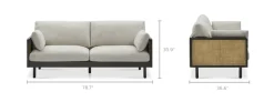 Discount Lucia Cane Sofa, Black Small Living Room Furniture|3 Seater Sofas