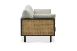 Discount Lucia Cane Sofa, Black Small Living Room Furniture|3 Seater Sofas