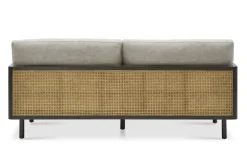 Discount Lucia Cane Sofa, Black Small Living Room Furniture|3 Seater Sofas