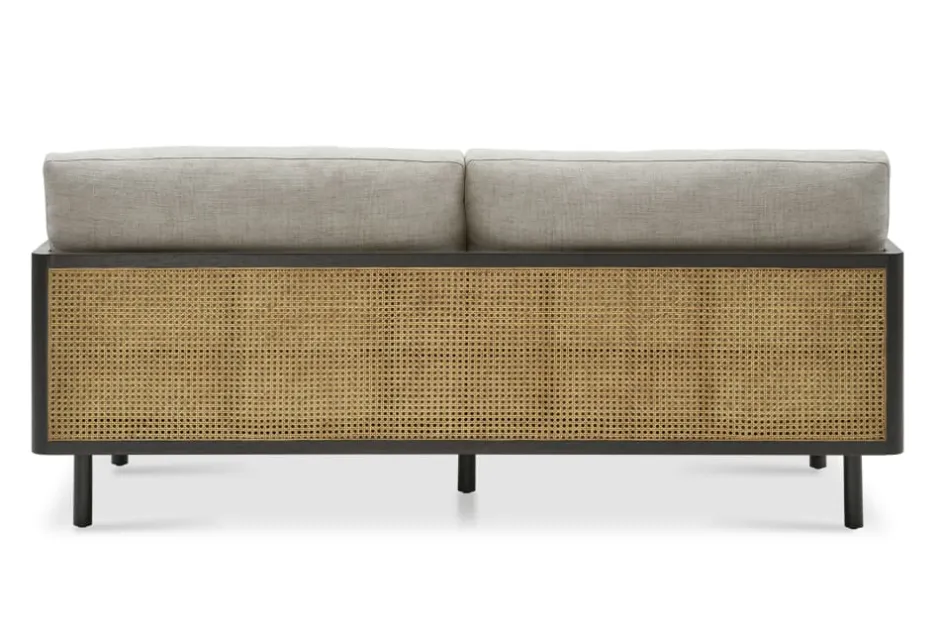 Discount Lucia Cane Sofa, Black Small Living Room Furniture|3 Seater Sofas