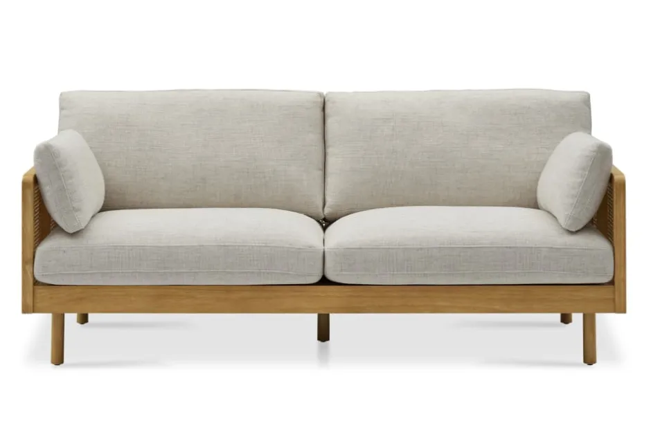 Sale Lucia Cane Sofa, White Wash Small Living Room Furniture|3 Seater Sofas