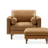Online Madison Leather Armchair with Ottoman Living Room Sets|Living Room Sets