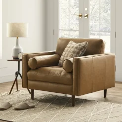 Online Madison Leather Armchair with Ottoman Living Room Sets|Living Room Sets