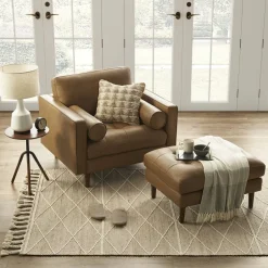 Discount Madison Leather Ottoman Footstools, Ottomans & Poufs|Leather Sofas