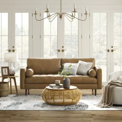 Fashion Madison Leather Sofa Small Living Room Furniture|Leather Sofas