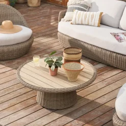 Online Malta Outdoor Round Pedestal Coffee Table Outdoor Coffee & Side Tables|Coffee Tables