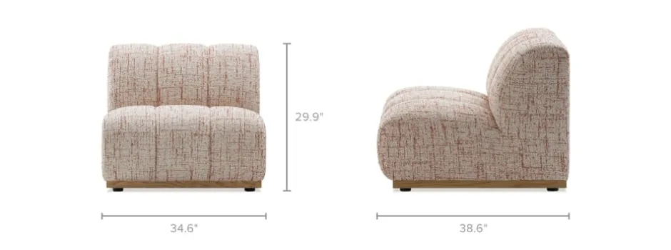 Hot Marlow Armless Sofa Armchairs And Accent Chairs|Small Living Room Furniture